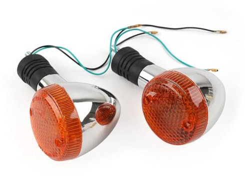 Three T FSFY Motorrad-Blinker, bernsteinfarben, vorne und hinten, Blinker, Blinker, Kontrollleuchte für Honda Magna 250 750 Shadow 400 750 Steed VLX 400 600 1100 DLX VTX1300 1800