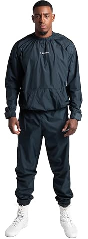 BOXRAW Sauna Suit for Men, Full Sweat Suit for Boxing, MMA, Gym, Workout | Multiple World Champion Tested, Weight Loss Boxing Clothes, Non Rip, Weight Cutting, Pull-On, Waterproof, Zipped Pockets