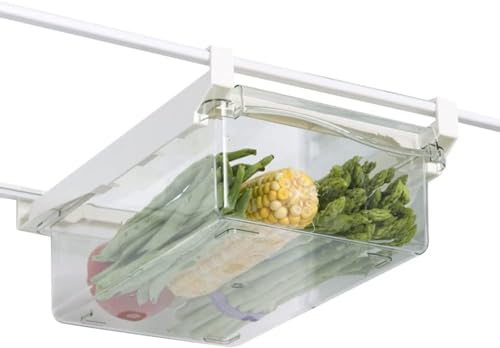 MLordoarf Retráctil Cajones De Frigorífico Transparentes, Cajón de Organización para Nevera, Organizador Cajón Nevera Extraíble, Organizador Nevera Transparente para Huevos Fruta