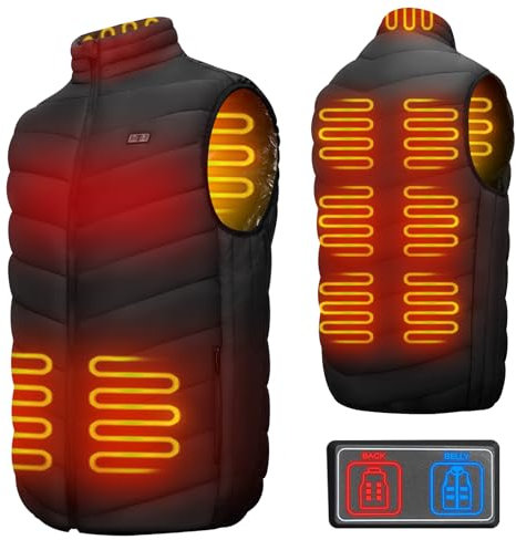 XINSONYUELL Heated Vests for Men,Electric USB Charging Lightweight Warming Heated Jacket with 9 Heated Zones,Washable & Quick Heating(Battery Pack Not Included)