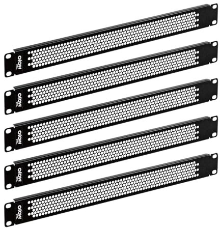 Tecmojo 1U Blank Panel, Rack Mount Plate for 19inch Server Rack, Network Rack, Enclosures and Cabinets, Black (1U VENTED 5 Pack)