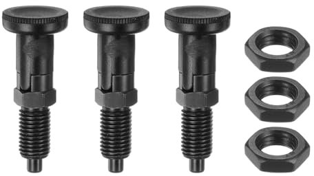 QUARKZMAN 3pz Pulsante Sfera Molla Spinta M12x1.5 Filettatura 6mm Dia. per Perni Acciaio Carbonio Perno Bloccaggio Automatico Perno Indicizzazione Ritirabile per Attrezzature Industriali
