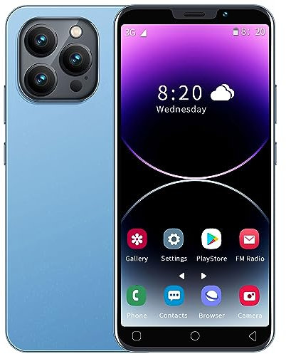 MTGud Cheap Mobile Phone, 5.0'' Dual SIM Dual Camera, Android 9.0, 16GB ROM (Extension to 128GB), Support WIFI/Bluetooth/Face ID Cell Phones (MT15P-Blue)