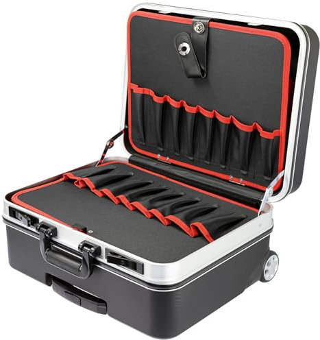 HMF 15602-02 Chariot à outils vide, coffre à outils en plastique ABS avec roulettes | 47 x 40 x 24,5 cm