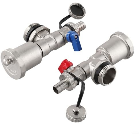 Distributeur de chauffage en laiton G1 DN25 avec purgeur automatique rapide et robinets de vidange de circuit pour amélioration de la maison, résistance à la température maximale de 120 °C (rouge +