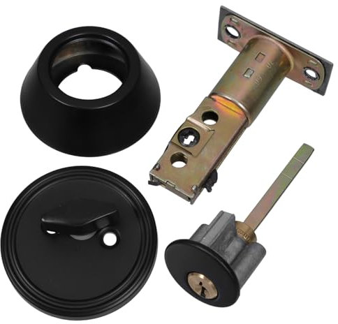 Hemobllo Locking Auxiliary Lock Dead Bolt for Interior Doors Single Cylinder Secure Entry Lock Door Thickness Heavy Duty Home Commercial Use