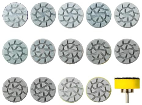 MiJunHD Lot de 14 mini disques de polissage diamant de 25 mm, 14 disques de ponçage à l'eau de différents grains 50#-10000# et 1 support auto-agrippant de 3 mm pour un meulage fin des détails