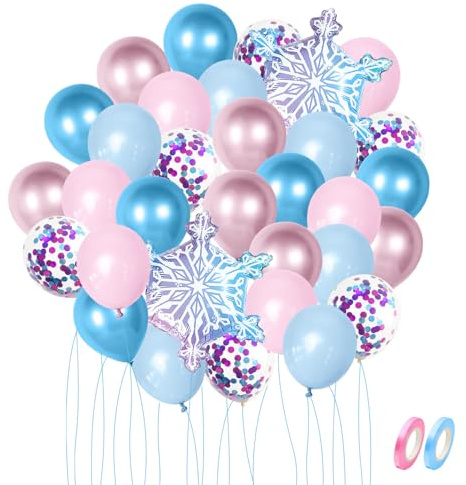 32 Piezas De Decoración De Globos Navideños Con Cintas, Globos De Fiesta, Globos De Copos De Nieve De Cumpleaños, Decoración De Fiestas De Invierno, Globos De Decoración Navideña.