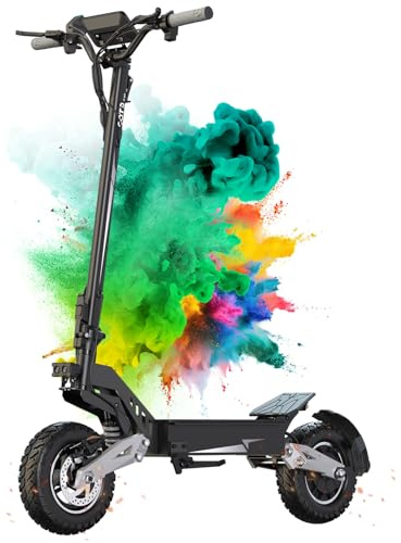 OOTD T10 Patinete Eléctrico Adultos, E Scooter de 900W Pot. Máxima con 48V 13.5AH Bateria Autonomía 35-49KM, 11 Pulgadas Todoterreno Rueda, Doble Frenos & Suspensión Delantera y Trasero de Resorte