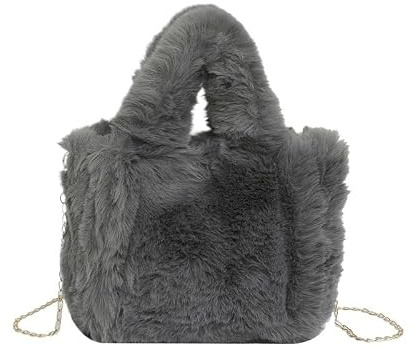 Plyschväskor för kvinnor plysch tygväska mjuk hobo-väska enfärgad mode axelväska stor kapacitet fluffig crossbody-väska för höst vinter