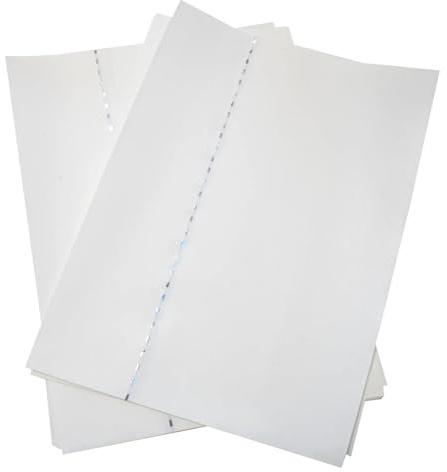 Compatible for impresión oficial 75% algodón 25% lino Papel de seguridad de 90 g con hilo plateado y fibra visible-invisible for certificados, boletos y documentos(White-50Sheets)