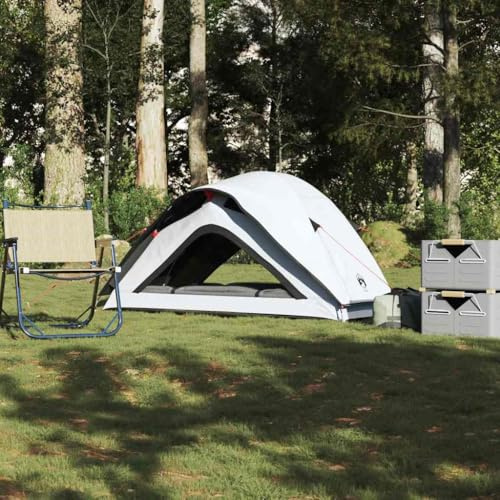 Faucqir Tienda de campaña blanca para 1 persona con tela opaca, tienda de campaña impermeable de poliéster con revestimiento de poliuretano, ligera tienda de trekking para exteriores, senderismo