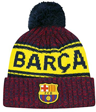 Icon Sports Herren-Beanie-Mütze mit Krone, UEFA Champions League Fußball-Barcelona, Team-Farbe, OSFM