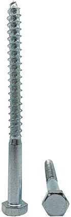 Juego de 15 tornillos hexagonales de acero galvanizado DIN 571, M6 x 120 mm, tornillos hexagonales, tornillos de retraso, cabeza hexagonal, tornillos autocares (15, M6 x 120 mm)