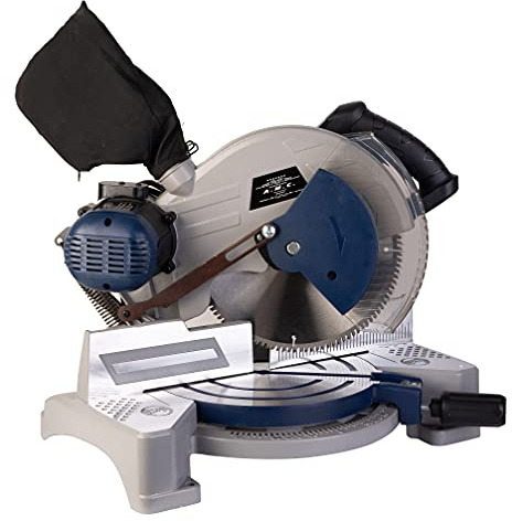 Troncatrice radiale con lama dentata da 255mm inclinabile taglio ampio, Inclinazione smusso 0° - 45° - Tagli di bisello -45° - +45°, motore da 1800 Watt, taglia acciaio dolce, legno, rame, plastica