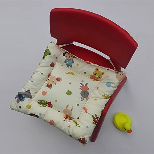 Cartoon Chair Cushion, Square Seat Back Pp Cotton Chair Cushions with Ties for Kids Children Boy Girl Stool Pad (26x26cm(10x10inch), N)