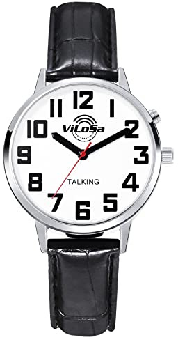 ViLoSa Montre parlante Français - Voix Claire et puissante - Montre parlante de l'heure, de la Date ou de l'heure de l'alarme - pour Personnes âgées, malvoyantes ou aveugles