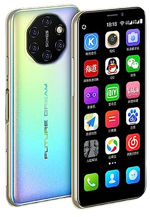 3.5in Super Mini Smart Phone Sbloccato 4G, 3GB 32GB Cellulare PER Android 9, 8MP + 13MP Fotocamera Anteriore Posteriore Dual SIM, con Google Store (Oro)