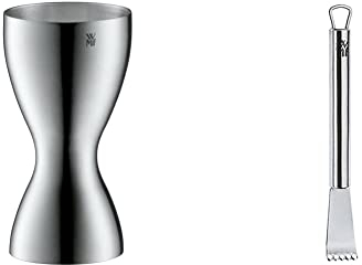 WMF Loft Barmaß mit 2 Einheiten, 2 cl & 4 cl, kleiner Messbecher für exaktes Dosieren & Profi Plus Zitronenschaber 14,5 cm, Cromargan Edelstahl teilmattiert, spülmaschinengeeignet