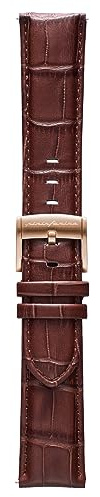 pininfarina Croco Pattern Watch Strap - Genuine Italian Leather 22 mm Band for Senso Hybrid Smart Watch with Steel Buckle & Quick Release - Dark Brown Croco Pattern Rose Gold Buckle