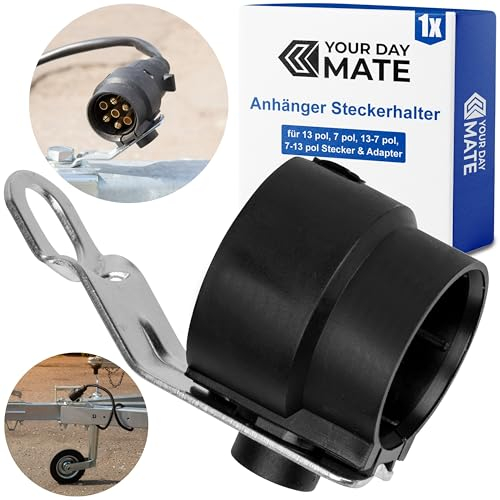 Supporto per spina rimorchio, 1 pezzo, nero, supporto per barra di traino per spina 13 pin, 7 pin, adattatore 13 - 7 pin, 7 - 13 pin, supporto per barra di traino, spina di copertura del parcheggio