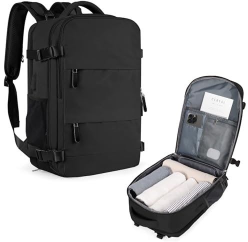 OIRLVCE Cabin Bags 46x30x22 Underseat Carry On Backpack, Travel Backpack Cabin Size Hand Luggage Bag with Laptop Compartment and Water Bottle Bag & Charging Hole