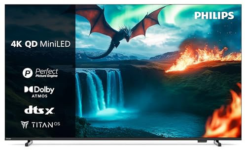 Philips 65MLED810 Mini LED 4K Smart TV - 65 Zoll Display Mit P5 Perfect Picture Engine Ultra HD, Titan OS, Dolby Vision Und Dolby Atmos Sound