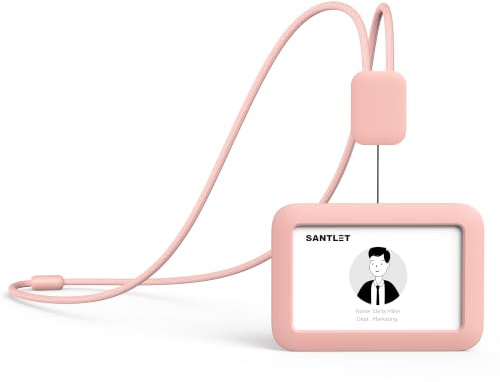 SANTLET Lanyards for ID Badges Holder, Soft Silicone, Retractable Cord