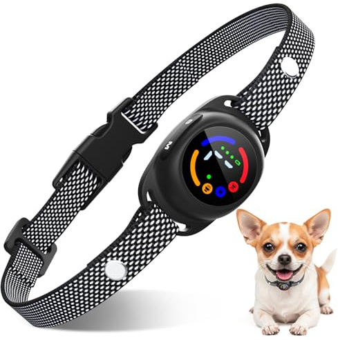 CAWJUG Collar Antiladridos Perros Pequeños Recargable, Súper Fino y Ligero, 3 Modos y 7 Niveles de Sensibilidad, Detección Inteligente de Ladridos, Impermeable IP67 para Perros Pequeños