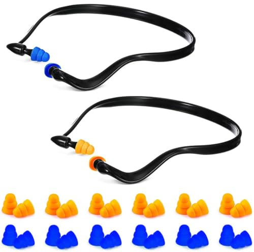 THQAE 2 Pcs tappi orecchie dormire, Tappi per orecchi, Inserti auricolari con archetto, Tappi riutilizzabili super confortevoli per la riduzione, 25 Db, Protezione dell’udito flessibile, 14x14x1.4 cm