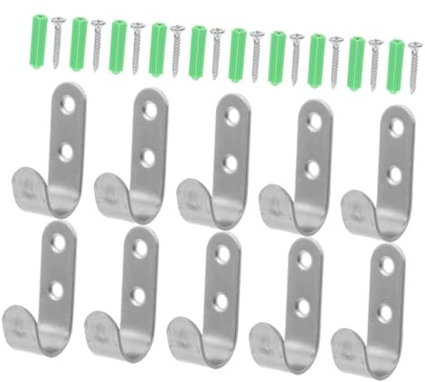 SHINEOFI 10 Sets Heavy Duty Trailer Tarp Hooks with Screws for Secure Wall-Mounted Hanging Robust Metal Hangers Compatible with Trailer Tarp Supports Multipurpose Garage Storage Garden Hose