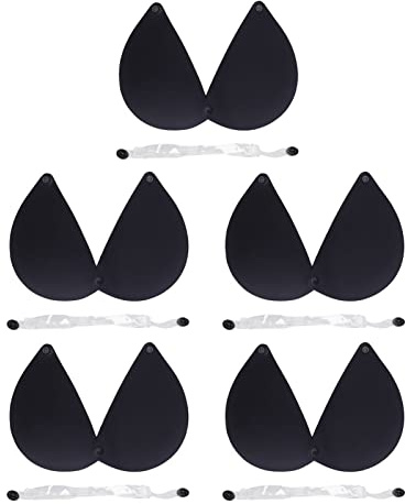 outdoorm 5 pièces femmes soutien-gorge adhésif sans bretelles Push Up Silicone bouton-pression 3D côté soutiens-gorge collant soutien-gorge (C)