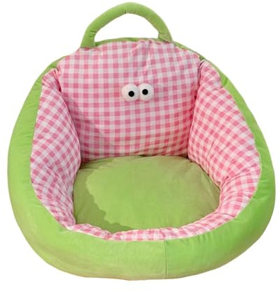 Llazsybz Fauteuil Enfant avec Soutien Dos Confortable Coussin Peluche Velvet Cartoon Convient à Chambre Salon Bureau Maison, Rose, L