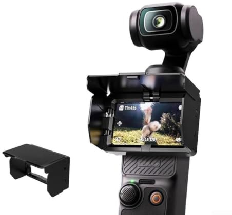 Linhexis Vikbar solskyddskåpa för DJI för Osmo Pocket 4, bländningsskydd, PC-material, kompakt 2 x 4 x 6 cm, svart