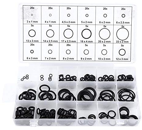 Assortiment de joints toriques,en caoutchouc assortis 225pcs Assortiment de joints pour professionnels de la plomberie Joint de robinetterie Rondelles Joint de voiture, automobile, réparations