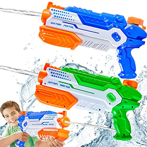 Yetech Water Gun, 2 Pack Water Pistol with Large Capacity, 26ft Long Shoot Range Powerful Pump Water Guns For Kids and Adults Squirt Guns Blaster Toy for Pool Garden Beach Water Fighting