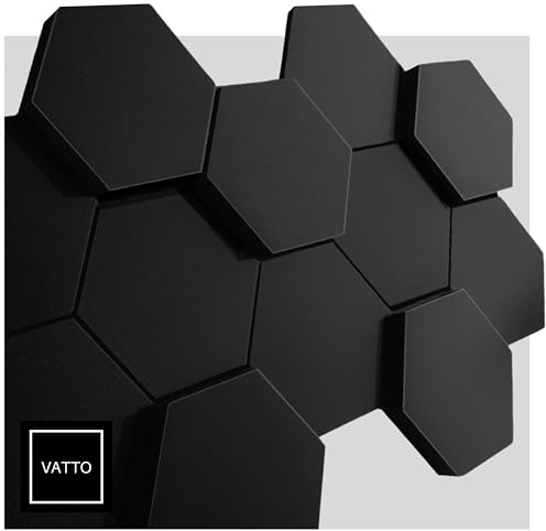 VATTO® AKUSTIKPANEELE schwarz 3D PANEL - SCHALLABSORBER WAND Sound Absorber - Akustikplatten - SCHALLSCHUTZ - Schalldämmung Akkustikpanellen AKUSTIK