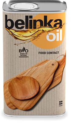BELINKA Holzöl für Lebensmittel - 0,5 Liter - Premium Pflegeöl für Lebensmittelkontakt - Lebensmittelecht - Pflanzlich/Vegan - Für Arbeitsplatten, Schneidebretter & Küchenbedarf