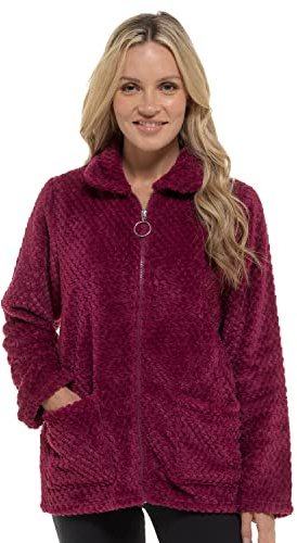 Undercover Waffle Fleece Zip Bed Jacket LN1693 Raspberry 22-24