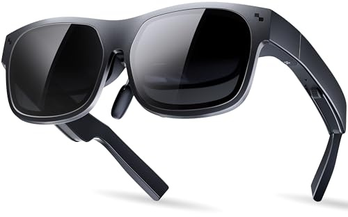 AR Glasses, Smart Glasses with Massive 201 Inch Micro OLED Virtual Theater, 1080P, 3D Movie, 50° FOV, 400 nits Brightness, Support Stream, Game and Work on PC/Android/iOS/Consoles/Cloud