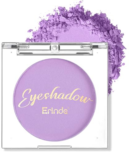 Erinde Light Purple Eyeshadow, Mini Matte Eye Shadow, Pressed Powder Eye Palette, Long-Lasting Makeup, Ultra-Blendable, Pigmented Color, Vegan Formula, #04