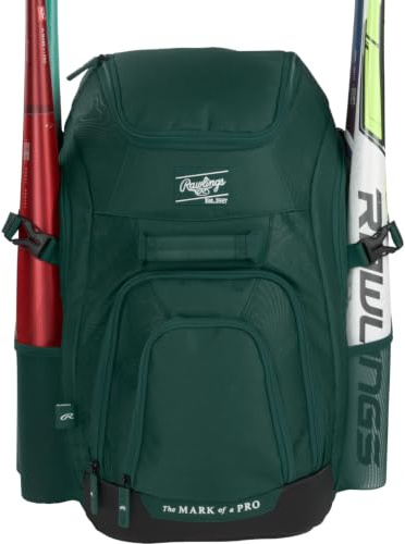 Rawlings Zaino Franchise 2 Giocatori | Verde Scuro, Verde scuro, Zaino da baseball