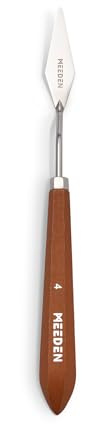 MEEDEN Spatola da artista: spatola da 22,5 cm, flessibile, in acciaio inox, con manico in legno, per tela, artigianato fai da te, #4