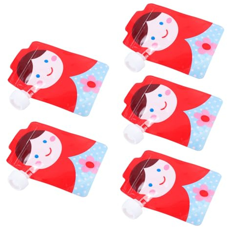 BESPORTBLE 5Pcs Reusable Food Pouches Leak Squeeze Bags for Portable Food Containers for Jelly Sauces Beverages