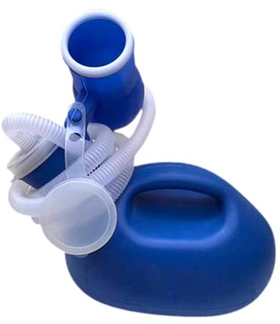 Bouteille d'urine pour homme réutilisable avec poignée de couvercle pour conduite en extérieur en voiture Bleu Longueur 1,5 m