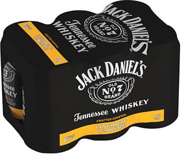 Jack Daniel's Lynchburg Lemonade - Tennesseee Whiskey - Whiskey Noten treffen auf spritzig-süße Zitronenlimonade - 6x 0.33l / 10% Vol.