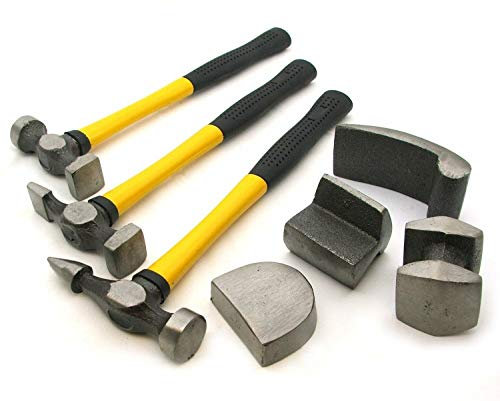 Unibos 7pc Car Dent Removal Body Repair Panel Beating Fibreglass Hammers Tool Kit
