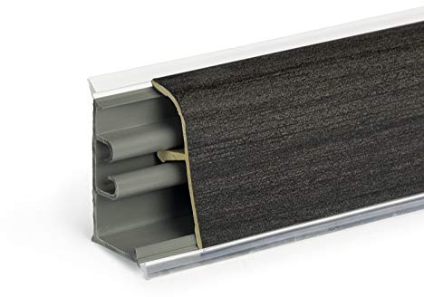 DQ-PP 1,5m PERFIL DE ESQUINA – Roble grafito – 37 x 24mm – PVC – Tornillos GRATIS – Perfil para cocina, encimera, cierre, encimera de pared, encimera de mesa, perfil de cierre de cocina