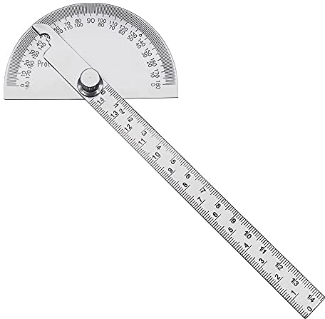 Rapporteur de 180 degrés, règle d'angle réglable pour Dessiner et Mesurer, règle de Dispositif de Mesure de 145 mm