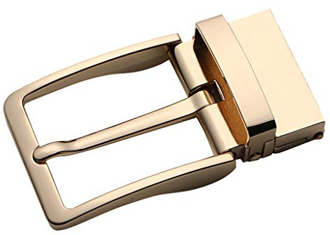Perfeclan Fibbia per cinturo Reversibile Sostituzione Fibbia per cinturo a, Oro, 8x4cm